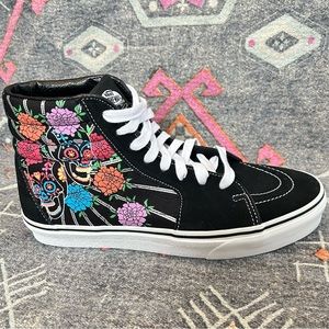 Vans Sk8 HI Dia De Muretos Day of the Dead Sneaker Sugar Skull Women's size 10.5